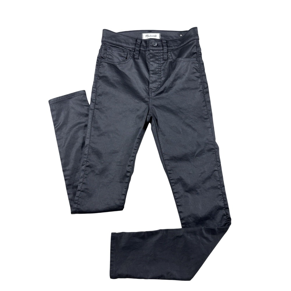 Madewell‎ 10" High-Rise Skinny Jeans: Coated Edition in True Black Size 25